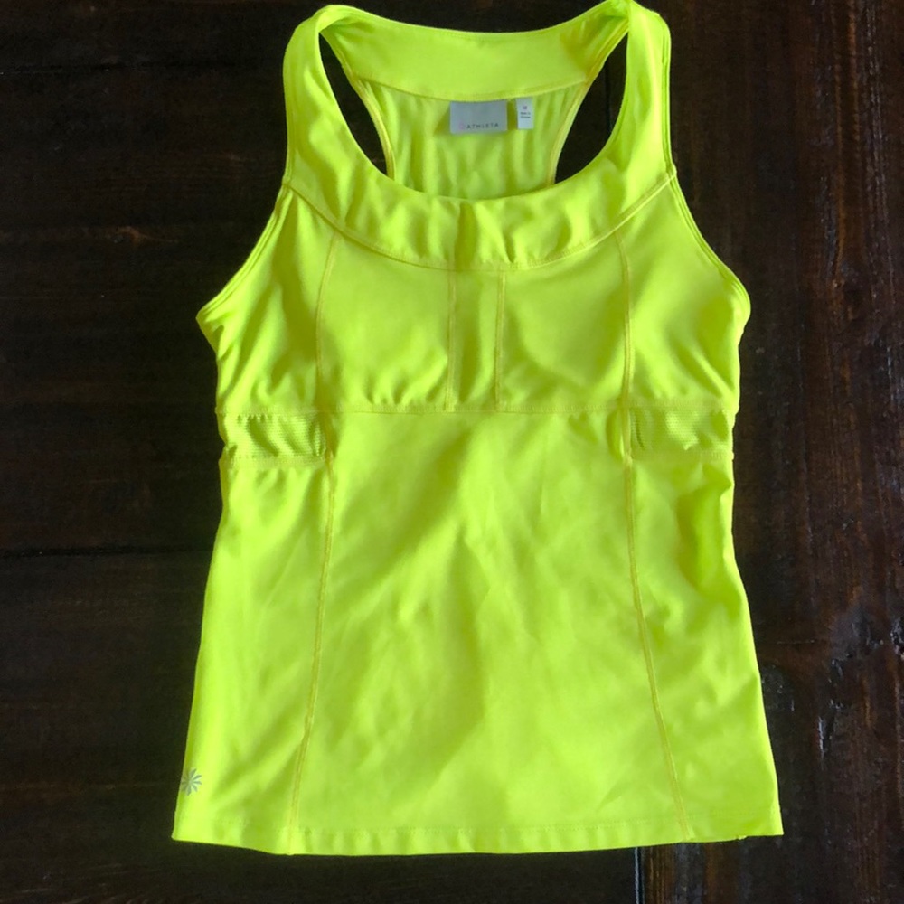 Athleta Neon Yellow Racerback Tank Top